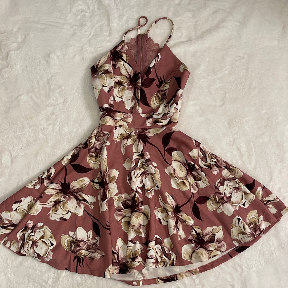 Mauve Floral Grad/Party dress